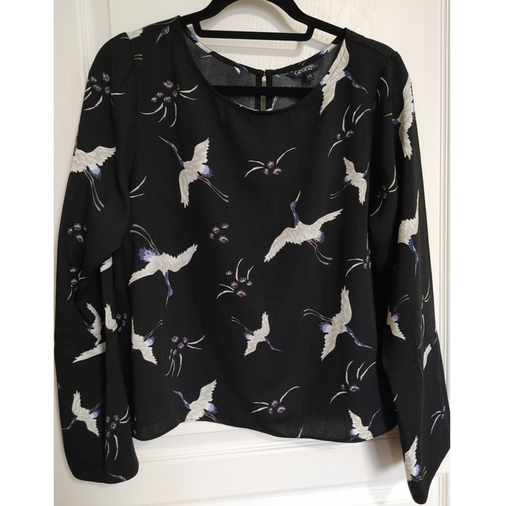 (L) George Long Wide Slit Sleeve Blouse